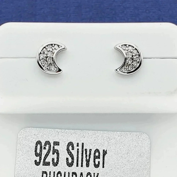 "#925 Sterling Silver CZ Stud Earrings for Women/Girl, US925P1023 - Picture 4 of 11